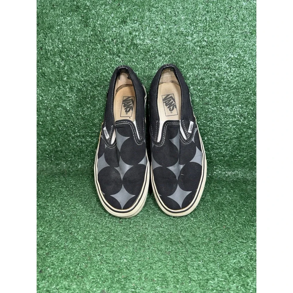 VANS Classic Slip-On Womens Size 8.5‎ Spotted Black Grey Skate Shoes Sneakers